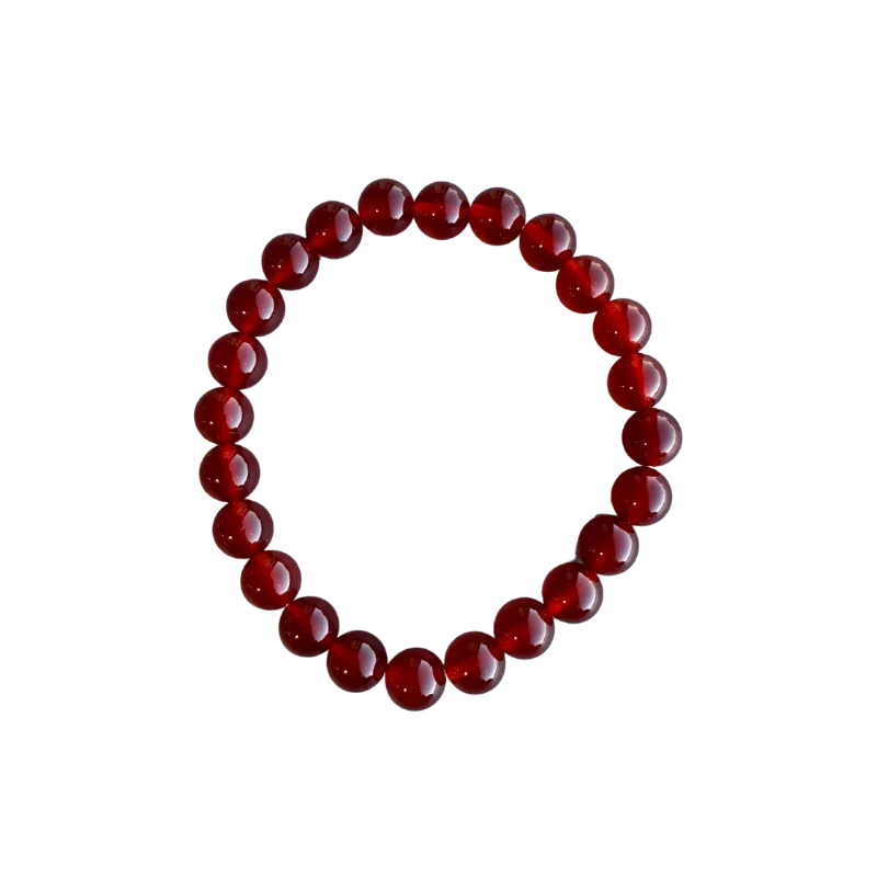 Agaat rood kogelarmband 8 mm