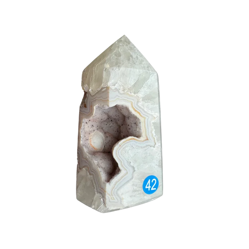 Agaat, kwarts en chalcedoon punt - Nr 42