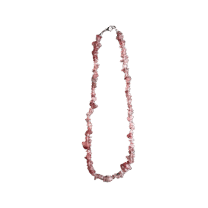 Aardbeienkwarts Splitketting – Liefdevolle Energie, Positiviteit & Zelfvertrouwen – Ca. 45 cm