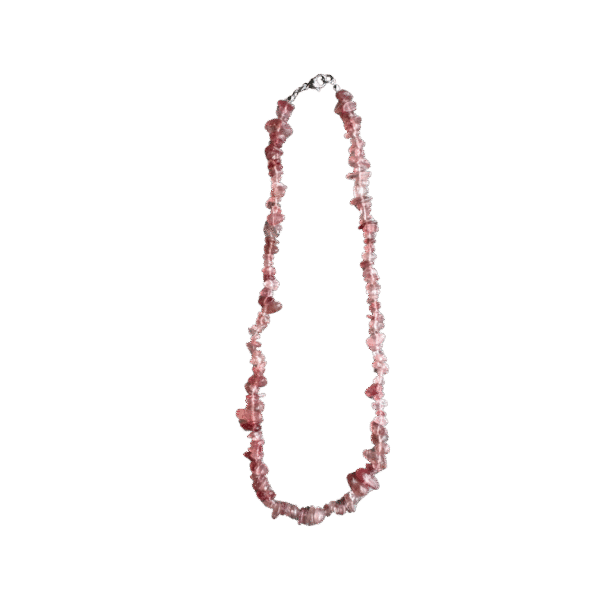 Aardbeienkwarts Splitketting – Liefdevolle Energie, Positiviteit & Zelfvertrouwen – Ca. 45 cm