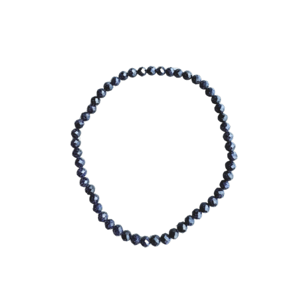 Blauw Goudsteen Facet Armband 4 mm – Ambitie, Bescherming & Innerlijke Rust