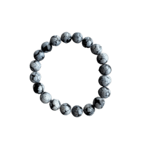 Sneeuwvlok Obsidiaan Kogelarmband 10 mm – Inzicht, Balans & Innerlijke Reiniging
