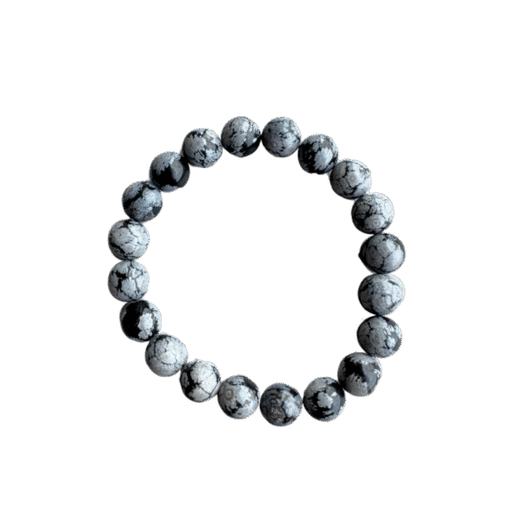 Sneeuwvlok Obsidiaan Kogelarmband 10 mm – Inzicht, Balans & Innerlijke Reiniging