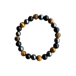Tijgeroog, Hematiet & Onyx Armband – 8 mm – Kracht, Aarding & Bescherming