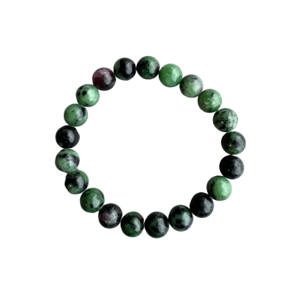 Robijn in Zoisiet Kogelarmband 10 mm – Vitaliteit, Hartenergie & Creatieve Kracht