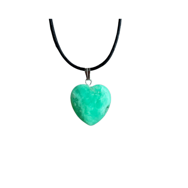 Chrysopraas hart hanger inclusief gratis verstelbaar koord