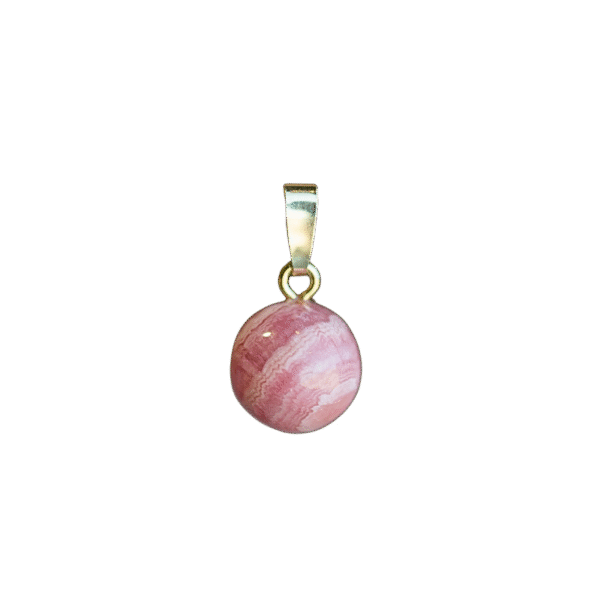 Rhodochrosiet Hanger 925 Zilver Verguld – Gouden Edelsteen Sieraad voor Liefde & Heling