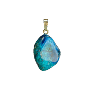Chrysocolla hanger verguld – Innerlijke wijsheid, balans & communicatie