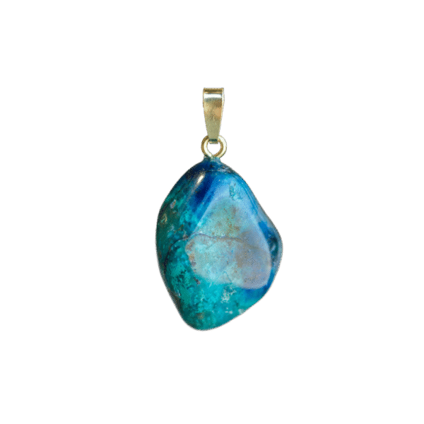 Chrysocolla hanger verguld – Innerlijke wijsheid, balans & communicatie